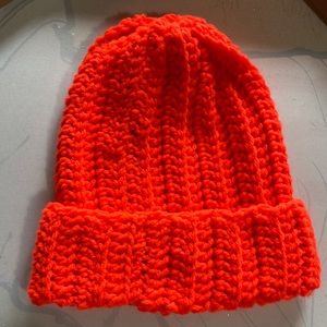 Handmade Neon Orange Winter Hat